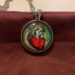 Anatomical heart necklace